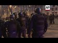 Police presence in Paris, protesters on streets