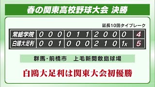 「白鴎大足利×常総学院」タイブレークまでもつれ白鴎大足利が関東初制覇　春の関東高校野球