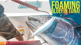 Big Tuna Dreams Season 1 Episode 9 Foaming Bluefin Tuna Feeding Frenzy GIANT Tuna Blowup!