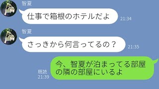 【LINE】嫁が浮気相手と泊まる部屋の隣の部屋を予約した【スカッとする話】