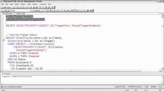 SQL Server Disabling Triggers