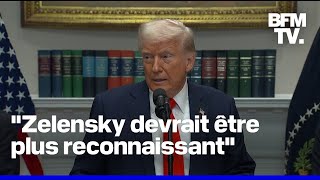 La première prise de parole de Donald Trump depuis le clash avec Volodymyr Zelensky