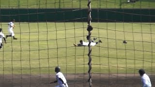 木村哲汰 選手(沖縄尚学3年)　ファインプレー　第64回沖縄県高等学校野球春季大会決勝vs美里工業　H29.4.2　北谷球場