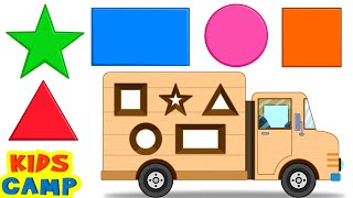 Learn Shapes in the City with Wooden Truck | Best learning Videos for Toddlers by @kidscamp