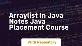 Arraylist in java notes java placement course