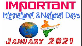 Important international and national days.. January 2021