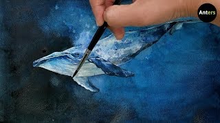 How to Draw a Dreaming Whale in Watercolor