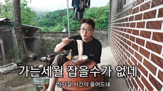 비오는 시골집에서 먹는 국수(벌초)