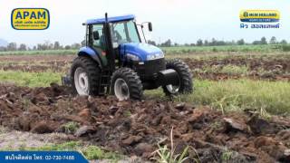 รถแทรกเตอร์ นิว ฮอลแลนด์ (New Holland Tractors) รุ่น TS6 ติดตั้ง ไถกลบวัชพืช งานอ้อย by APAM