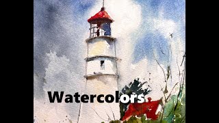 Lighthouse in Watercolor Painting in Ala Prima Method - with Chris Petri