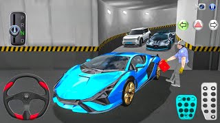 New Blue Lamborghini Sian Refueling in Parking Garage - 3D Driving Class 2025 - Android ios gameplay