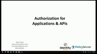 Implementing authorization in web applications and APIs - Brock Allen