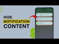 How to Hide Notification Content on Android Lock Screen?