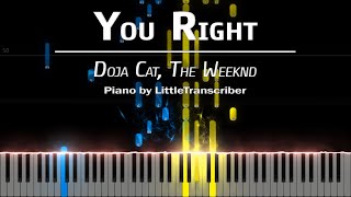 Doja Cat, The Weeknd - You Right (Piano Cover) Tutorial by LittleTranscriber