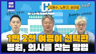 1만 2천 명이 선택한 좋은 의사, 병원 찾는 방법(서울에이치피부과 김형수, 하트웰의원 노환규, 송내과의원 송태호)