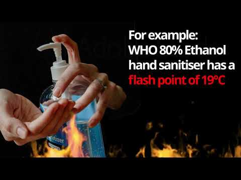 What is the flash point for hand sanitizer?