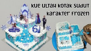 KUE ULANG TAHUN KOTAK SUDUT KARAKTER FROZEN