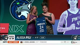 🚨 ALISSA PILI #8 PICK AT 2024 WNBA DRAFT BY MINNESOTA LYNX + Interview | Utah Ut