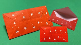 【折り紙】1枚で簡単なクリスマス封筒の作り方✉How to make Envelope#クリスマス#圣诞节#ふうとう#envelope#봉투#折り方#おりがみ#origami#摺紙#종이접기#DIY