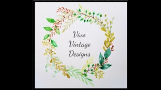 #158 A simple and easy watercolor foliage wreath