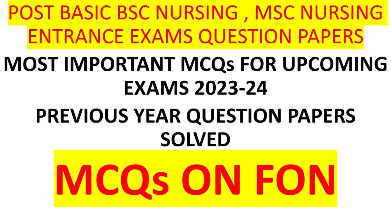 Post Basic Bsc Nursing Entrance Exam Question Papers |abvmu Post Basic ...