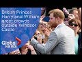 Prince Harry and Prince William surprise crowds outside Windsor castle ahead of Royal Wedding