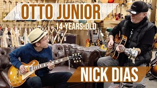 14-years-old Otto Junior and Nick Dias jamming at Norman's Rare Guitars