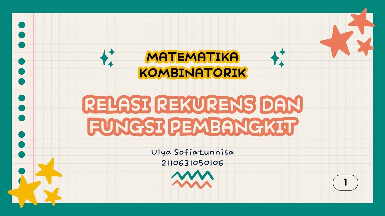 RELASI REKURENS DAN FUNGSI PEMBANGKIT | MATEMATIKA KOMBINATORIK - YouTube