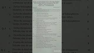 MPMSU B.Sc nursing 3rd year paper mental health nursing #comment #viral #medical #easy #knowledge