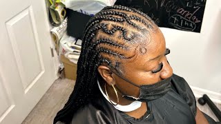 Freestyle/ Design Tribal braids with Knotless box braids