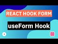 useForm Hook | React Hook Form Tutorial