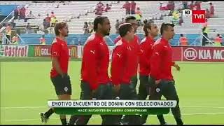 Emotivo saludo de la roja a bonini  en Brasil 2014