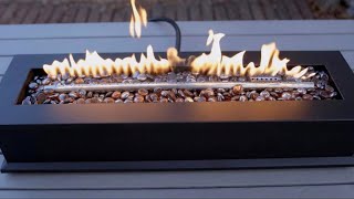 Unboxing and Assembling UKIAH Loom Outdoor Rectangular Black LP Gas Tabletop Fire Pit