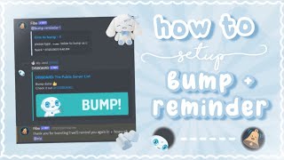 how to set up discord BUMP REMINDER | 2023 tutorial with disboard and fibo 、ely. °。˚☁
