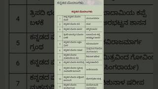 ಕನ್ನಡದ ಪ್ರಥಮ ಪ್ರಮುಖ ವಿವರಗಳು, educational shorts i. Kannada