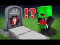 JJ Built a House Inside a GRAVESTONE To Prank Mikey in Minecraft Challenge - Maizen JJ and Mikey