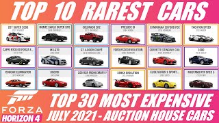 FH4 TOP 10 Rarest and Most Expensive Forza Horizon 4 Cars | TOP 30 Auction House cars Horizon 4 JULY