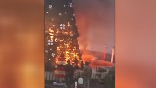 Protests erupt in Syria after Christmas tree set alight