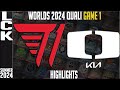 T1 vs DK Highlights Game 1 | LCK Worlds 2024 Qualifier | T1 vs Damwon KIA G1