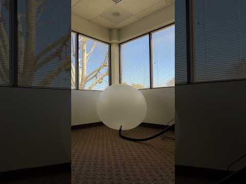 Blow up a weather balloon indoors #balloon #balloonpop