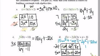 multiplying binomials using generic rectangles