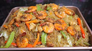 Pancit Bihon with Shrimp and Chicken | Pancit Bihon Reicpe | Bihon Guisado | Panlasang Pinoy