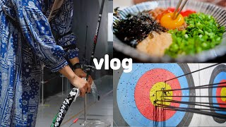 ENG) Jeju vlog | Goodbye Olympics | archery cafe