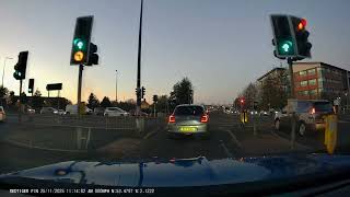 Jumps Red Light, Then Cuts Across Traffic. UK Bad Drivers, Road Rage, observations.