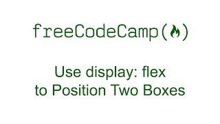CSS Flexbox - Use display flex to Position Two Boxes - Free Code Camp