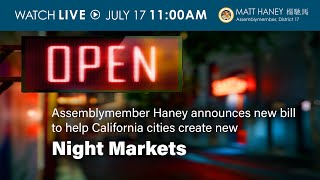 Assemblymember Haney announces new bill to help California cities create new night markets