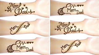 Mom and dad mehndi design | mom dad mehndi tattoo | mom mehndi tattoo | dad mehndi tattoo |