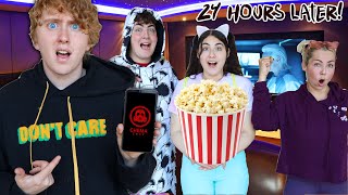 24 HOURS IN A HOME MOVIE THEATER CHALLENGE!