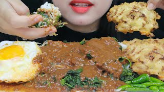 ASMR NASI PECEL SAMBEL KACANG PEDAS + CABE RAWIT + GORENGAN + TELOR CEPLOK | MUKBANG ASMR INDONESIA