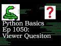 Python Basics Tutorial Comment Question Unpacking